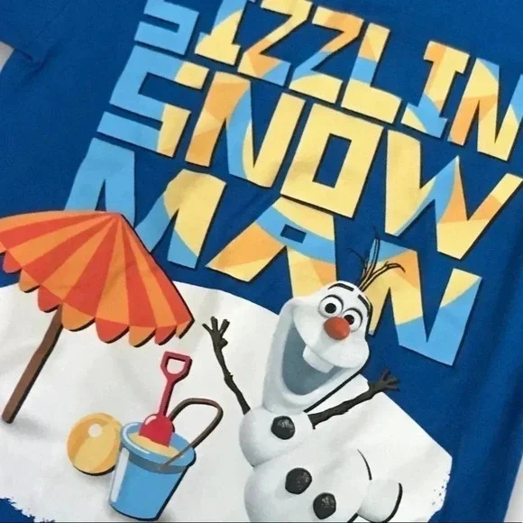 2/$15🥳 Disney  Frozen Olaf Blue Tshirt - Picture 2 of 3
